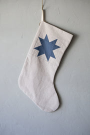 Indigo Patchwork Star Stocking