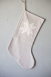 White Patchwork Star Stocking