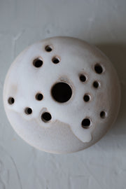 Ceramic Flower Frog - Matte Grey