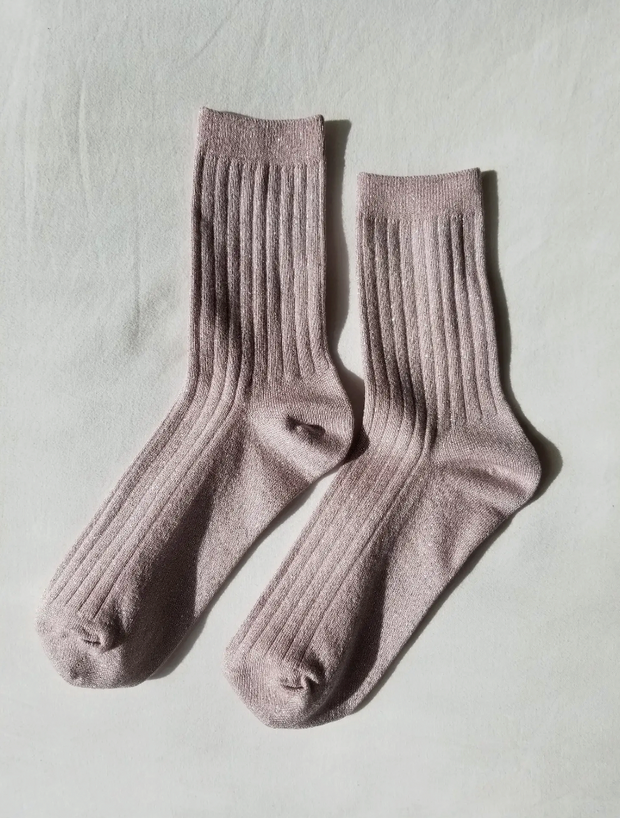 Glitter Knit Loafer Socks