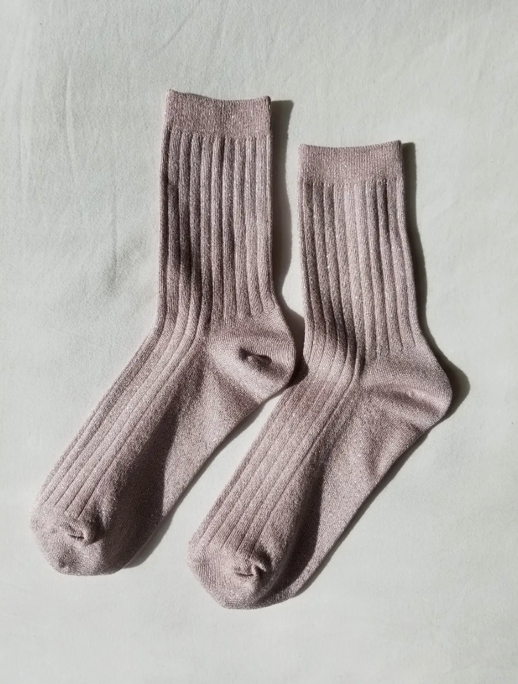 Glitter Knit Loafer Socks